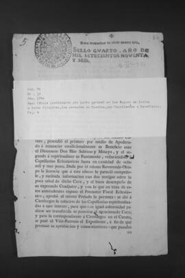 Real Cédula que prohibe las permutas de Curatos por Capellanías o beneficios en los Reinos de Indias e Islas Filipinas.