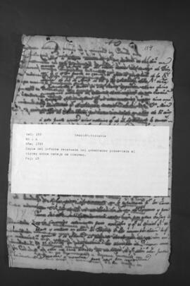 Copias del informe reservado del Gobernador del Paraguay, presentado al Virrey del Río de la Plata, Marqués de Loreto sobre el manejo de diezmos.