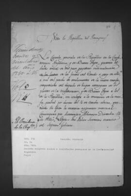 Decreto de Asignación de Sueldos a los Cónsules Paraguayos en la Confederación Argentina.