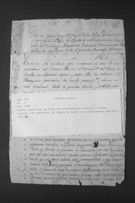 Copias autorizadas de las comunicaciones entre el Dictador José Gaspar Rodríguez de Francia y el Comandante del Fuerte Borbón.