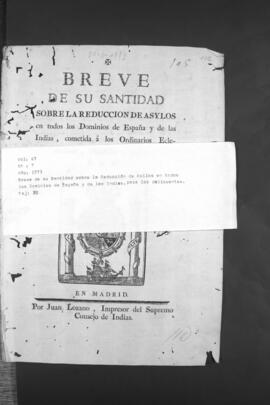 Breve del Papa Clemente XIV sobre la reducción del derecho de asilo a los delincuentes.