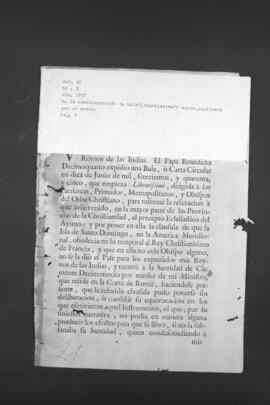 Real Cédula que ordena recoger los edictos de publicación de la Bula Papal "Libentissime".