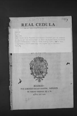 Real Cédula que autoriza el libre comercio de esclavos y Real Despacho sobre Alcabala.
