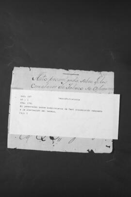 Auto del Gobernador del Paraguay, sobre cumplimiento de una Real disposición relativa a la plantación del Tabaco.
