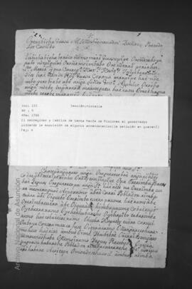 Petición del Corregidor y  Cabildo de Santa María de Misiones al Gobernador Joaquín de Alós, a quien solicitan la expulsión de algunos ganaderos de las tierras del Pueblo.