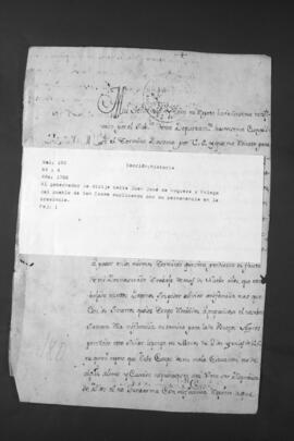 Carta al Gobernador del Paraguay Joaquín de Alós, de Juan José de Noguera y Priego.