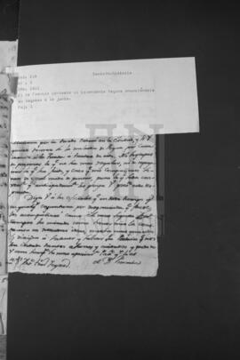 Carta del Doctor José Gaspar Rodríguez de Francia en respuesta a la del Comandante Antonio Tomás Yegros, a quien anuncia su reintegro a la Junta de Gobierno.