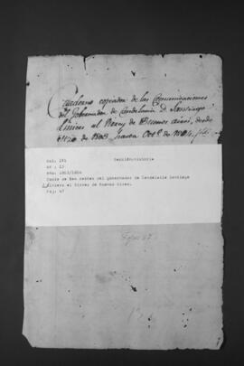 Copias de las cartas del Gobernador de Candelaria al Virrey de Buenos Aires.
