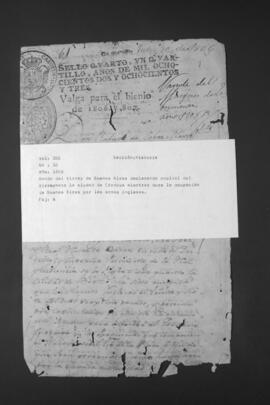 Bando del Virrey del Río de la Plata, Rafael de Sobremonte; declara capital del Virreinato a la ciudad de Córdoba, debido a la ocupación de Buenos Aires por las armas inglesas.