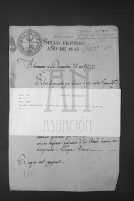 Decreto que declara el cese del correo ordinario de Corrientes.