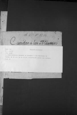 Circular del Administrador General de Correos a los maestros de postas de la vía de la Villa Encarnación, respecto al cargo.