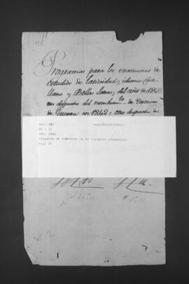 Programa de exámenes de la Academia Literaria.