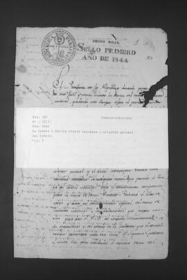 Designación de Benito Varela como Tesorero y Colector General del Estado.
