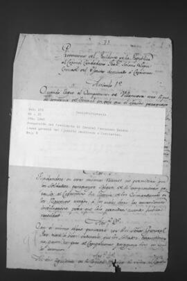 Instrucciones del Presidente Carlos Antonio López al Coronel Francisco Solano López, General del Ejército destinado a Corrientes.