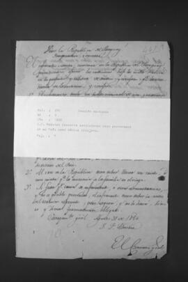 Condiciones presentadas por el alemán Juan Federico Meister para permanecer en Paraguay como Médico Cirujano del Ejército y enseñar Medicina.