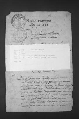 Decreto sobre ocupación definitiva por el Gobierno Nacional del Territorio entre el Paraná y el Uruguay.