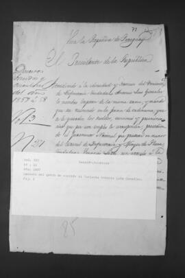 Decreto que asciende al grado de Capitán al Teniente de Infantería Antonio Luis González.