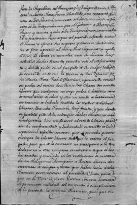 Demanda de María Rosa Isabel Ramírez contra Juan José Chávez, para recobrar dos Libertos de la República.