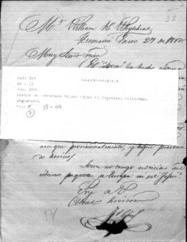 Cartas del General Francisco Solano López al Ingeniero Inglés William Whytehead sobre el viaje de los demas Ingenieros.