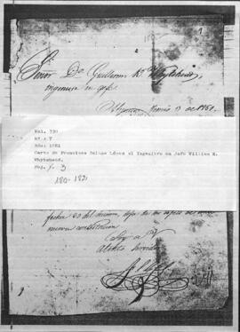 Cartas del General Francisco Solano López al Ingeniero Inglés William Whytehead sobre la fábrica de hierro. (Fotocopia)