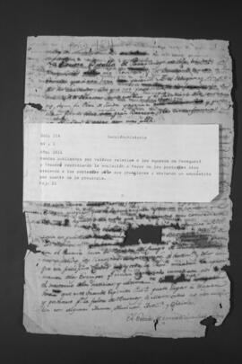 Bando del Gobernador del Paraguay Bernardo de Velasco relativo a las batallas de Paraguarí y Tacuarí contra las fuerzas de Buenos Aires y a la apertura de un empréstito por cuenta de la Provincia.