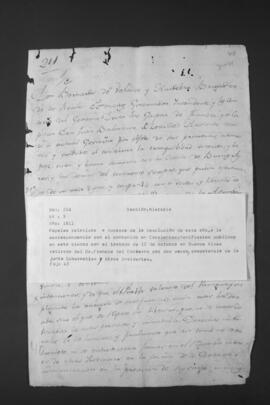 Documentos relativos a sucesos de la revolución de 1811.