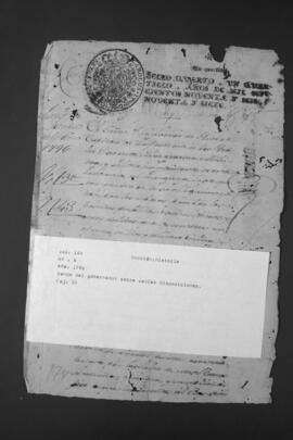 Bando del Gobernador Lázaro de Ribera.