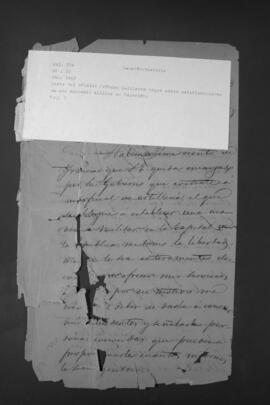 Carta del Oficial de Artillería francés Guillet Sager, relativa al establecimiento de una Academia Militar en Asunción.