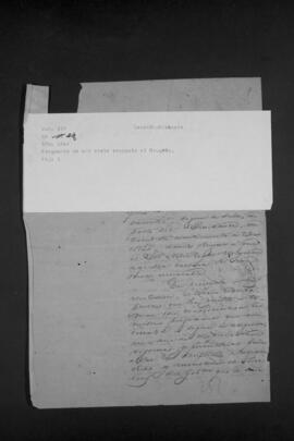 Fragmento de una carta relativa a la República Oriental del Uruguay.