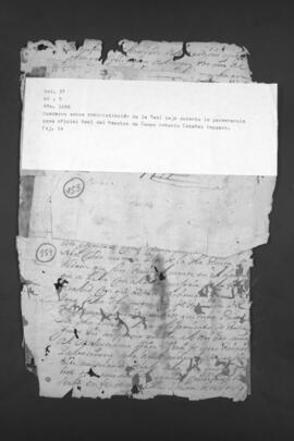 Cuaderno sobre la administración de la Real Caja, durante la permanencia como Oficial Real del Maestre de Campo Antonio Cabañas Ampuero.