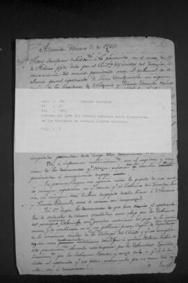 Informe del Jefe del Archivo Nacional de Asunción sobre las propiedades de los herederos de Nazario y Vicente González.