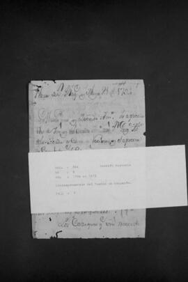 Correspondencias del pueblo de Boquerón sobre reporte militar y Título de Ministro de Postas.