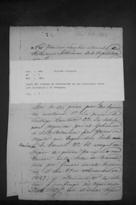 Copia del tratado de reanudación de relaciones entre Su Majestad Británica y el Paraguay.