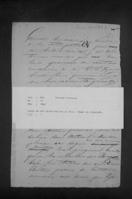 Copia de una carta escrita al Mariscal Francisco Solano López por Napoleón III.