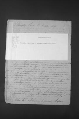 Carta en francés al General Francisco Solano López.