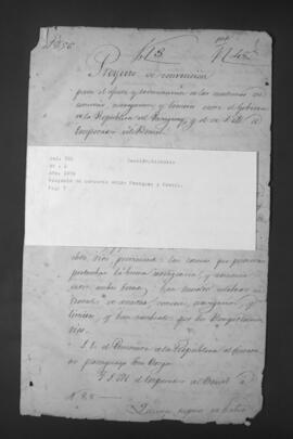 Proyecto de Tratado entre Paraguay y Brasil.