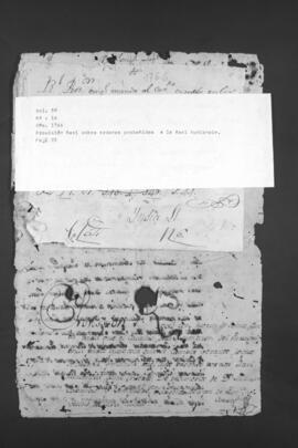 Provisión Real dirigida al Cabildo de Asunción, relativa a los excesos del Gobernador Fulgencio Yegros.